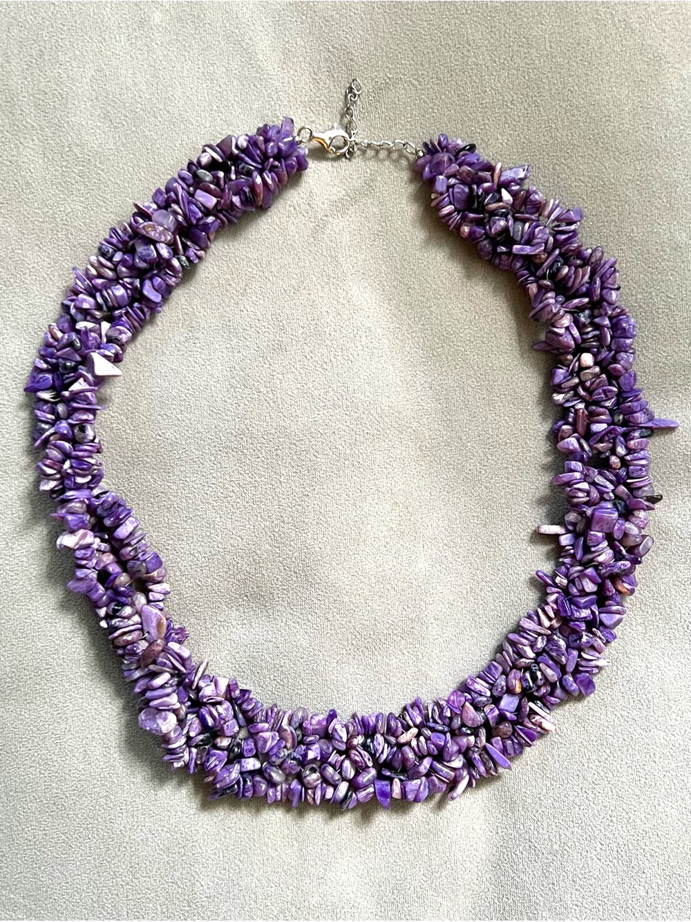 Purple Beaded Statement Necklace